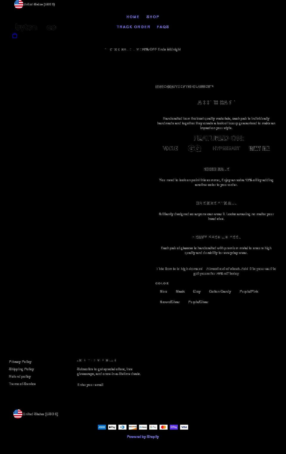 bytonco.com shopify website screenshot