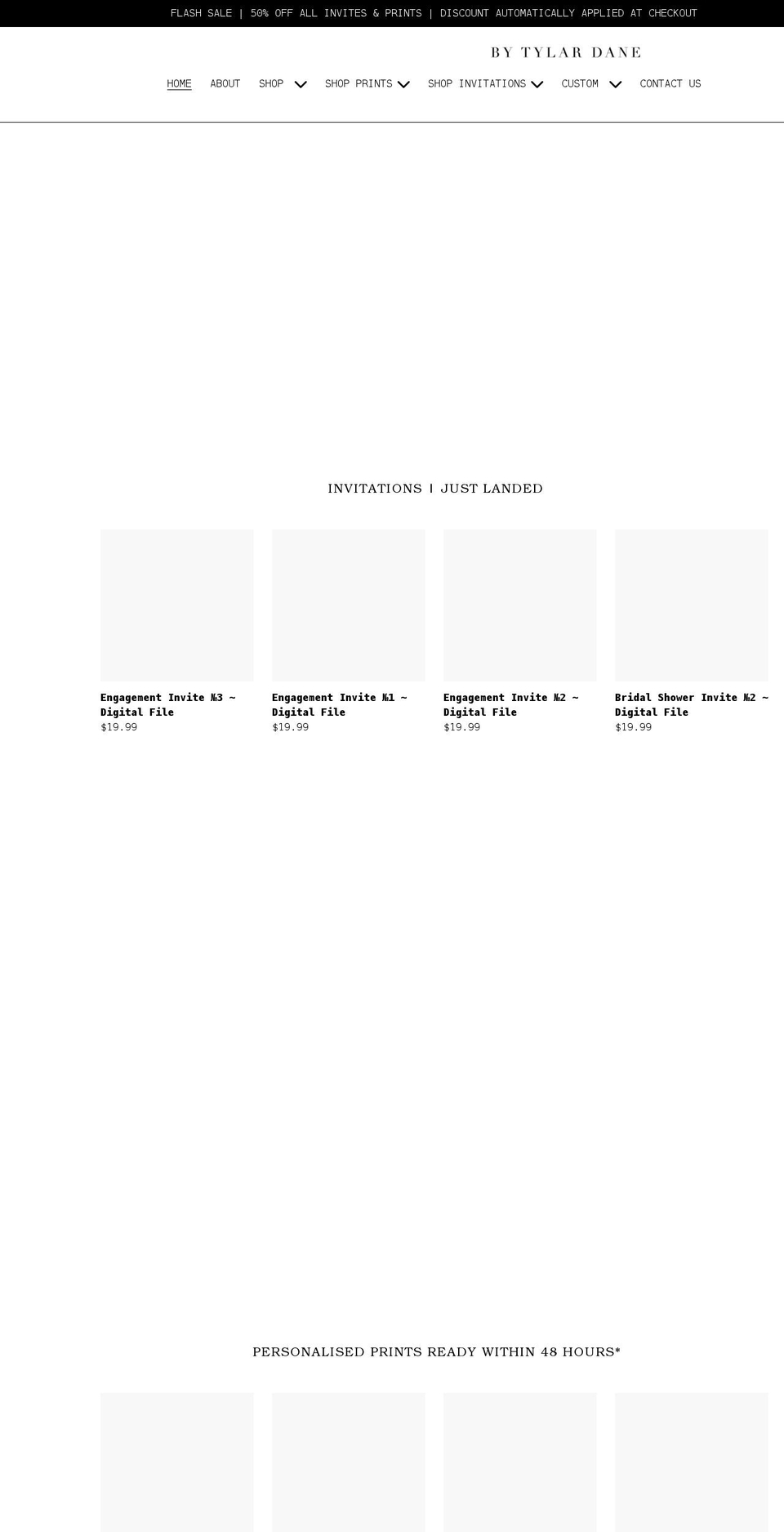 bytylardane.com shopify website screenshot