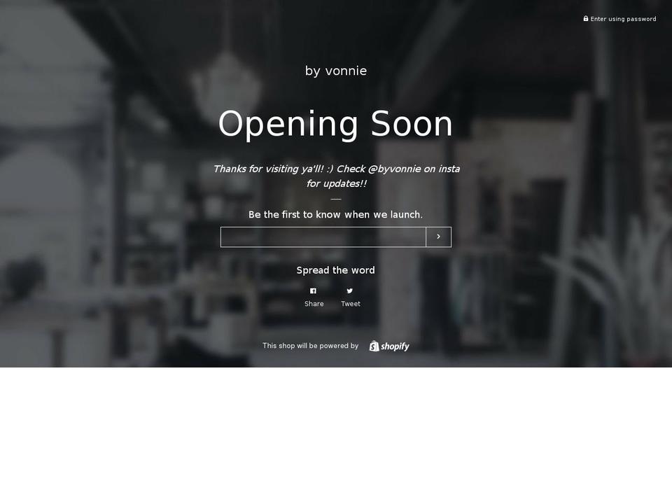 byvonnie.com shopify website screenshot