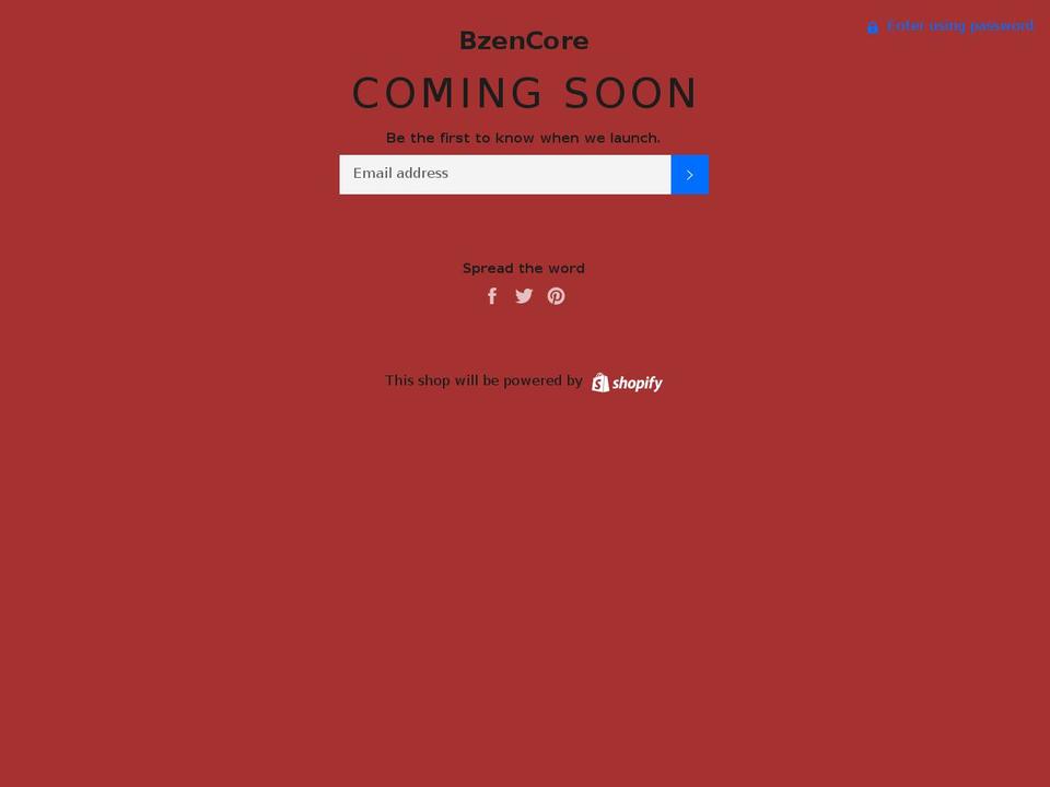 bzencore.com — Shopify storefront screenshot