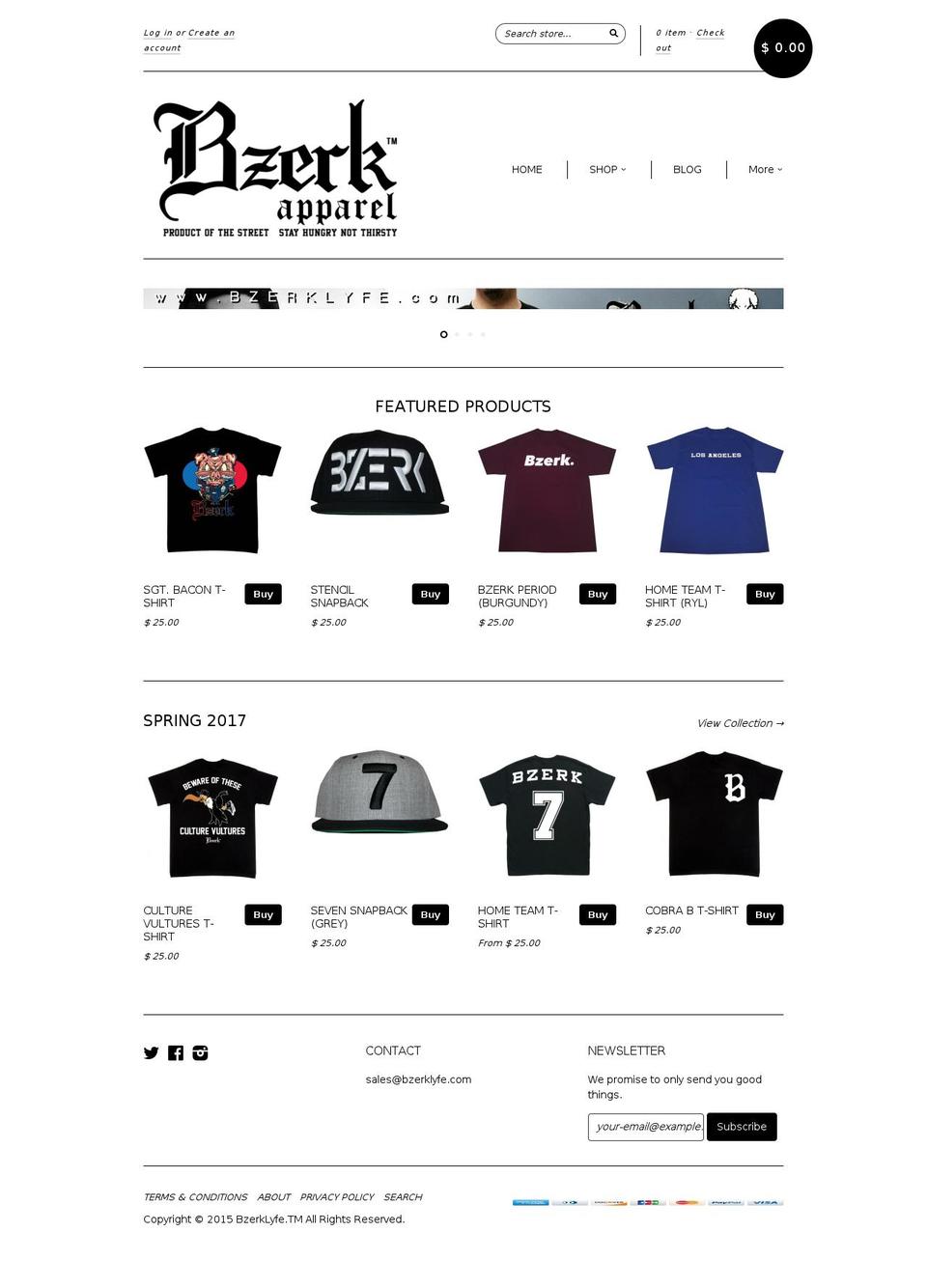 bzerklyfe.com shopify website screenshot