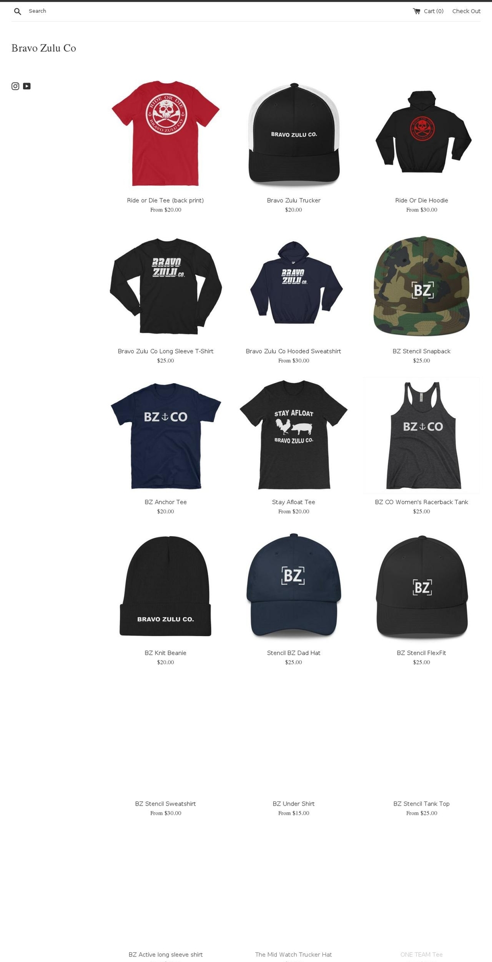 bzgear.net shopify website screenshot