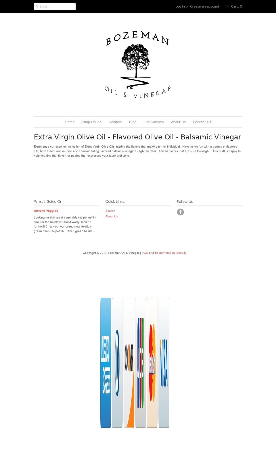 bznoilandvinegar.com shopify website screenshot