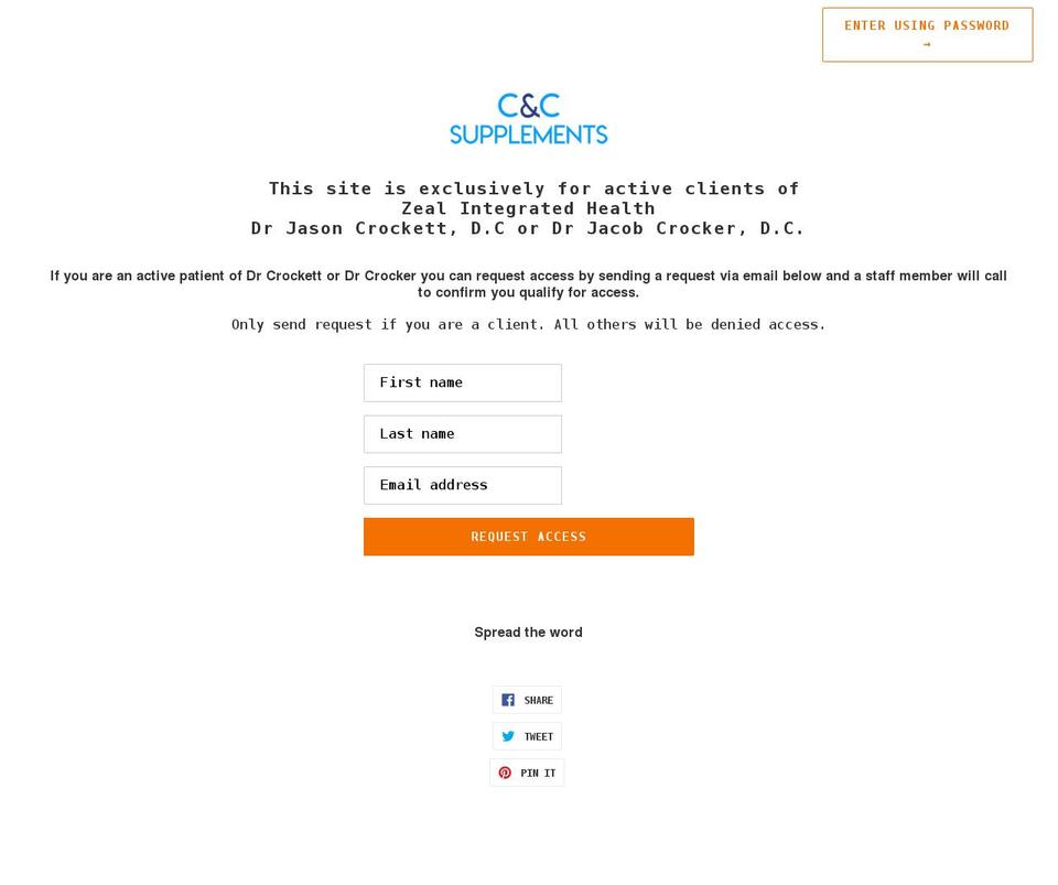 c-c-supplements.myshopify.com shopify website screenshot
