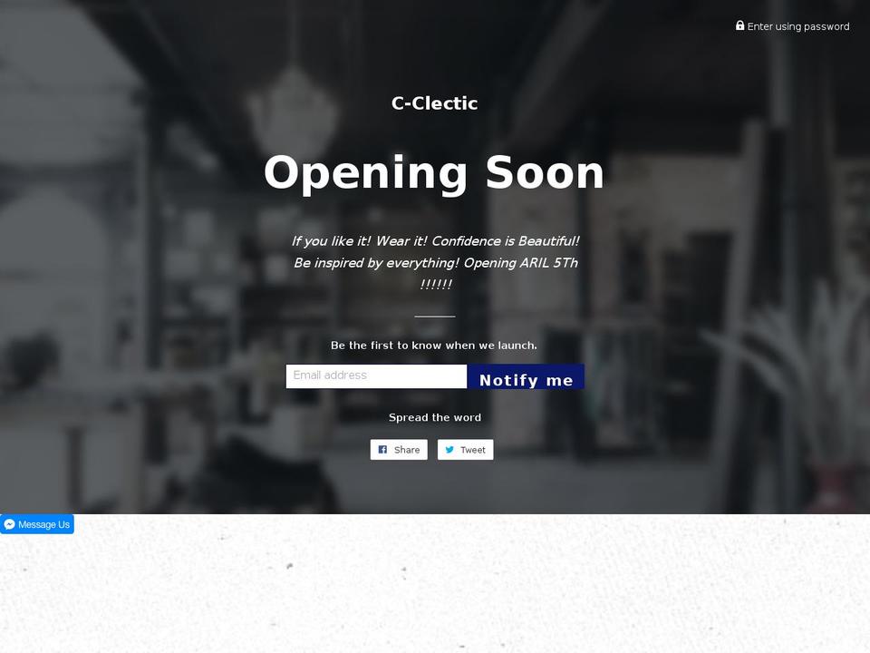 c-clectic.com shopify website screenshot
