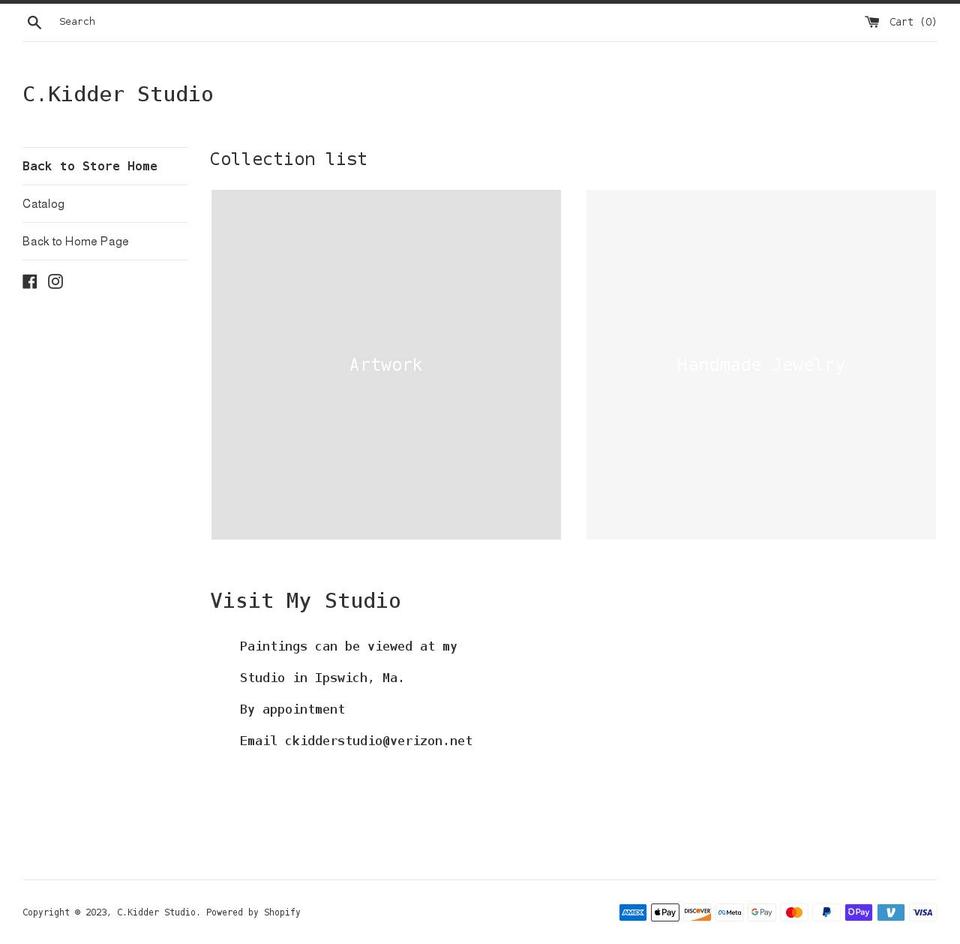 c-kidder-studio.myshopify.com shopify website screenshot