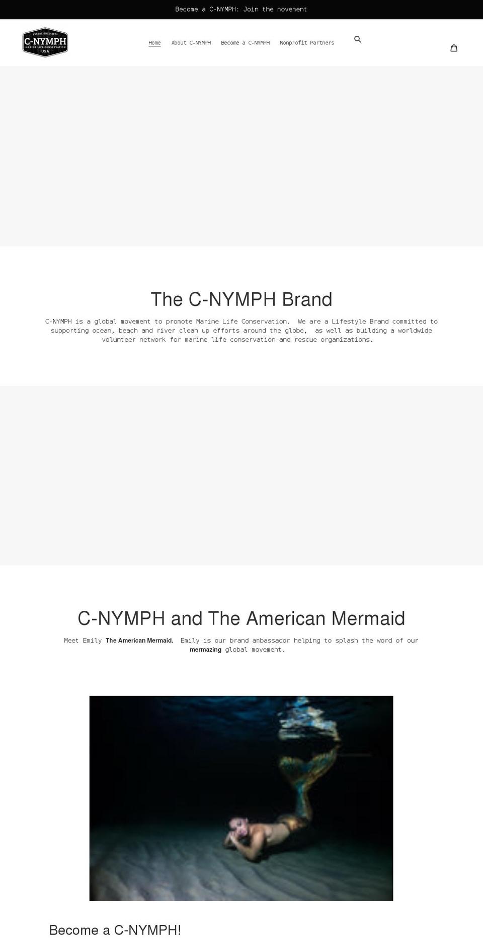 c-nymph.com shopify website screenshot
