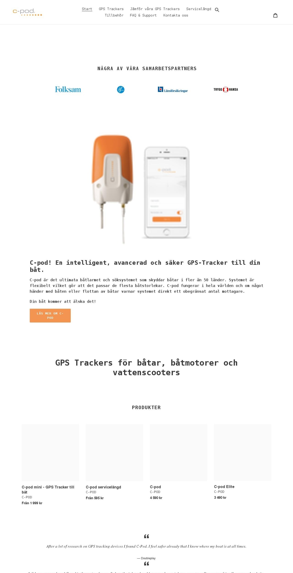 c-pod.se shopify website screenshot