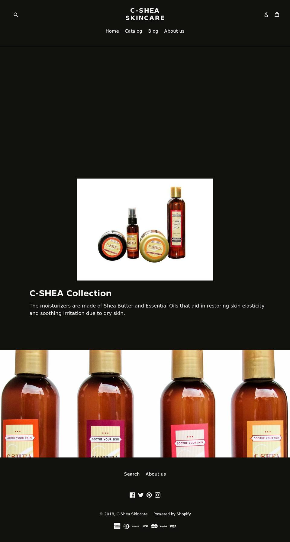 c-shea.com — Shopify storefront screenshot