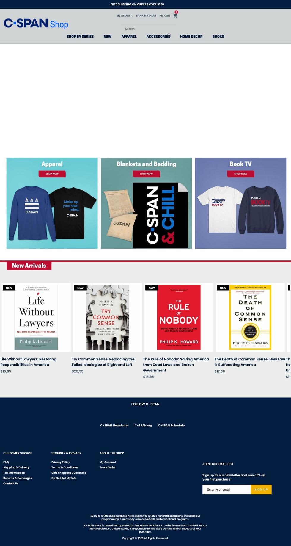 c-spanshop.org shopify website screenshot