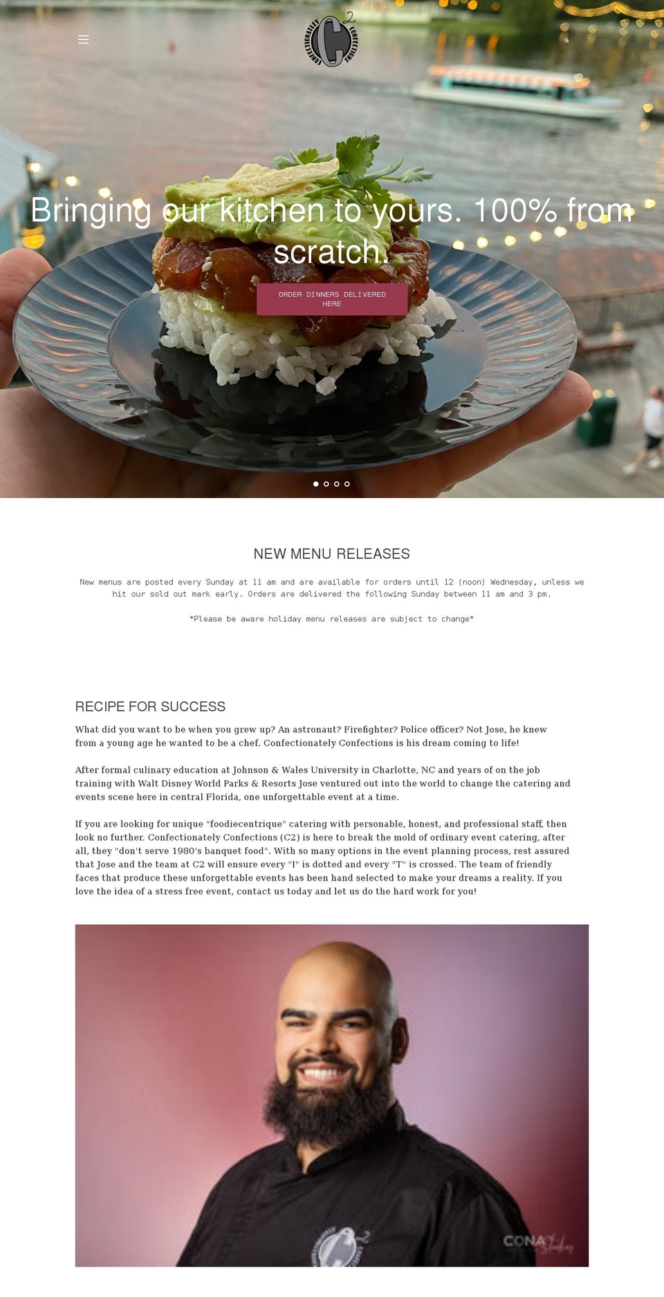 c2dinnersdelivered.com shopify website screenshot