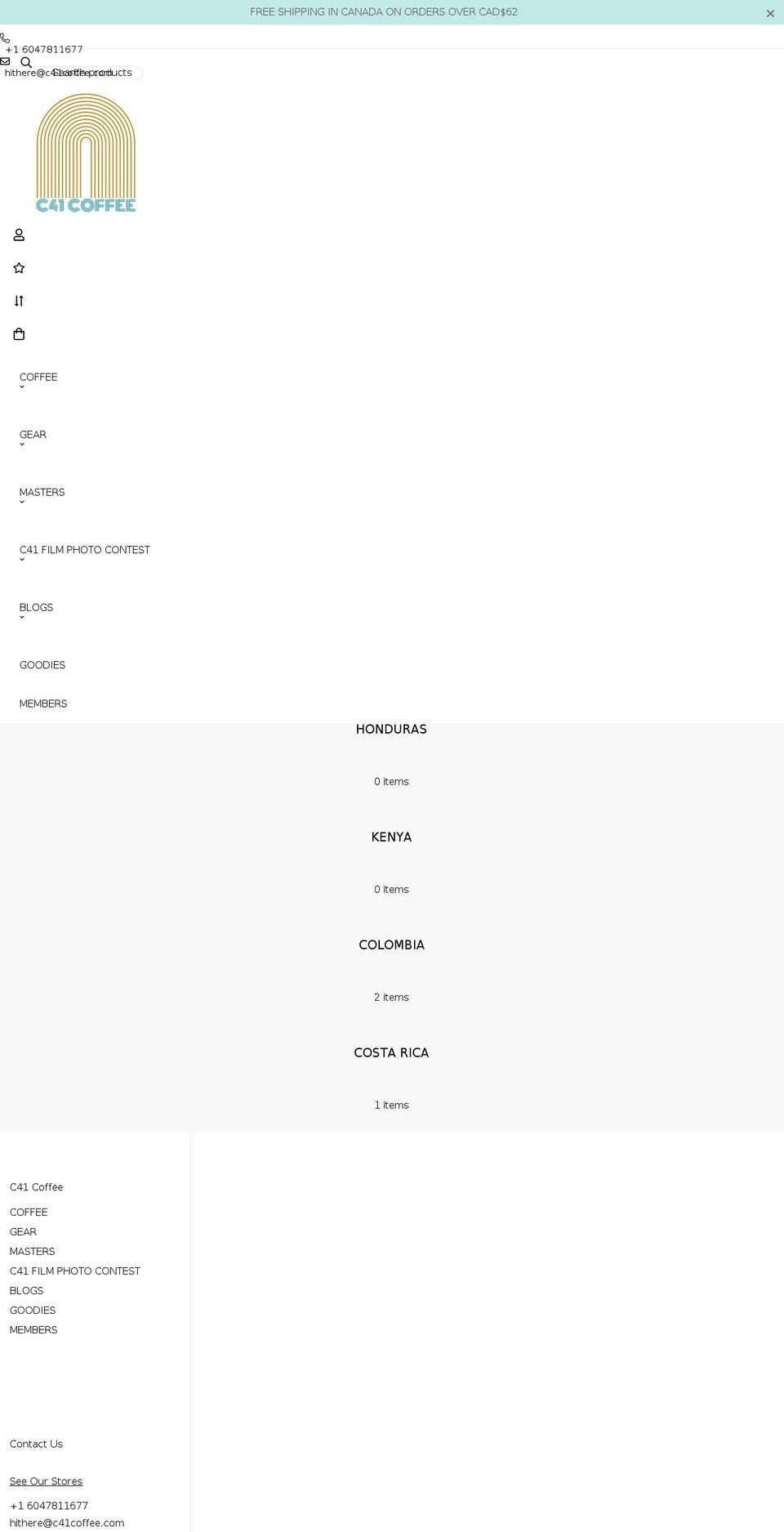 c41coffee.com shopify website screenshot