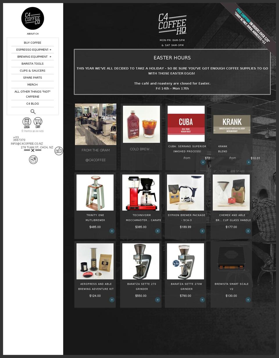 c4beans.co.nz shopify website screenshot