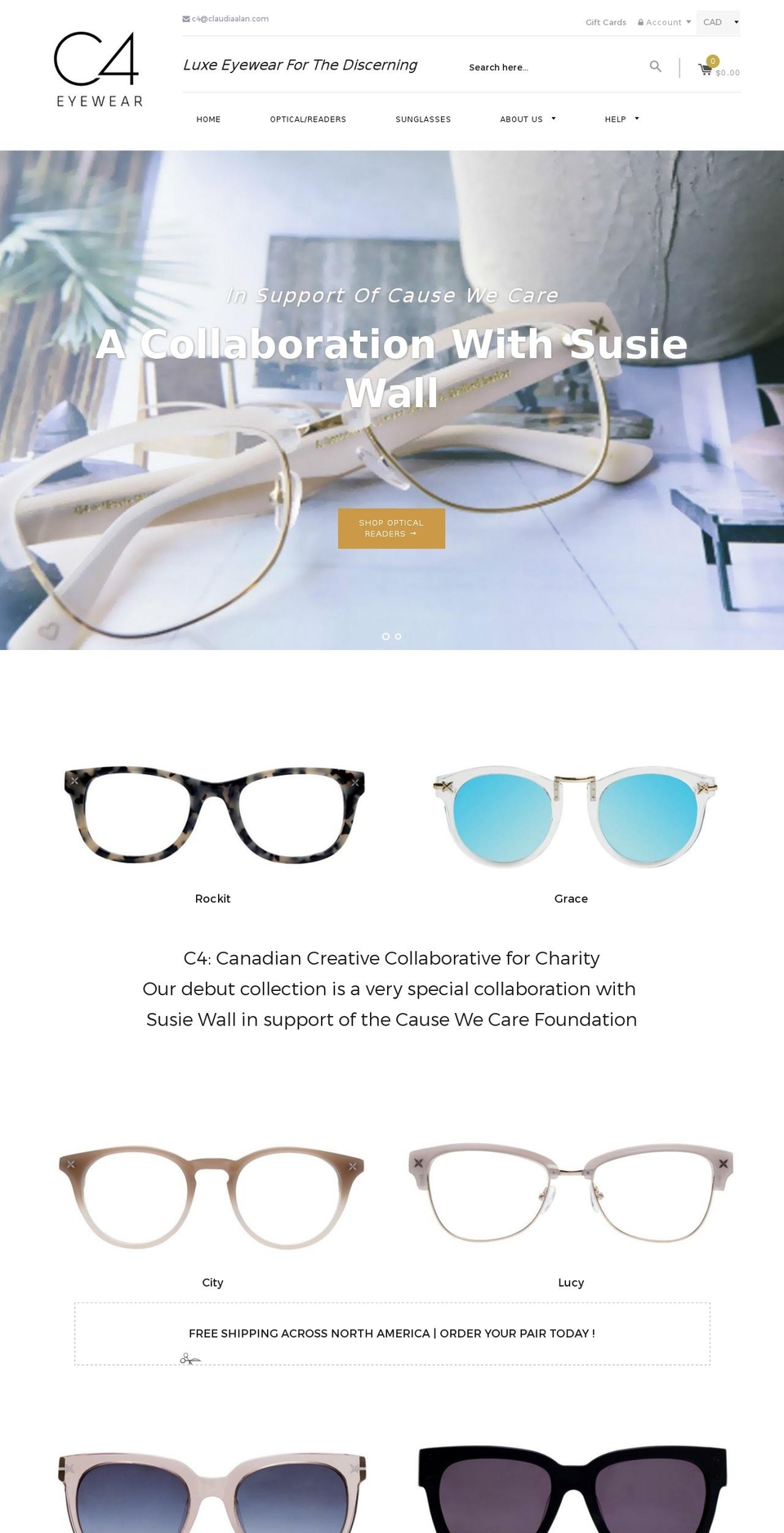 c4eyewear.com shopify website screenshot