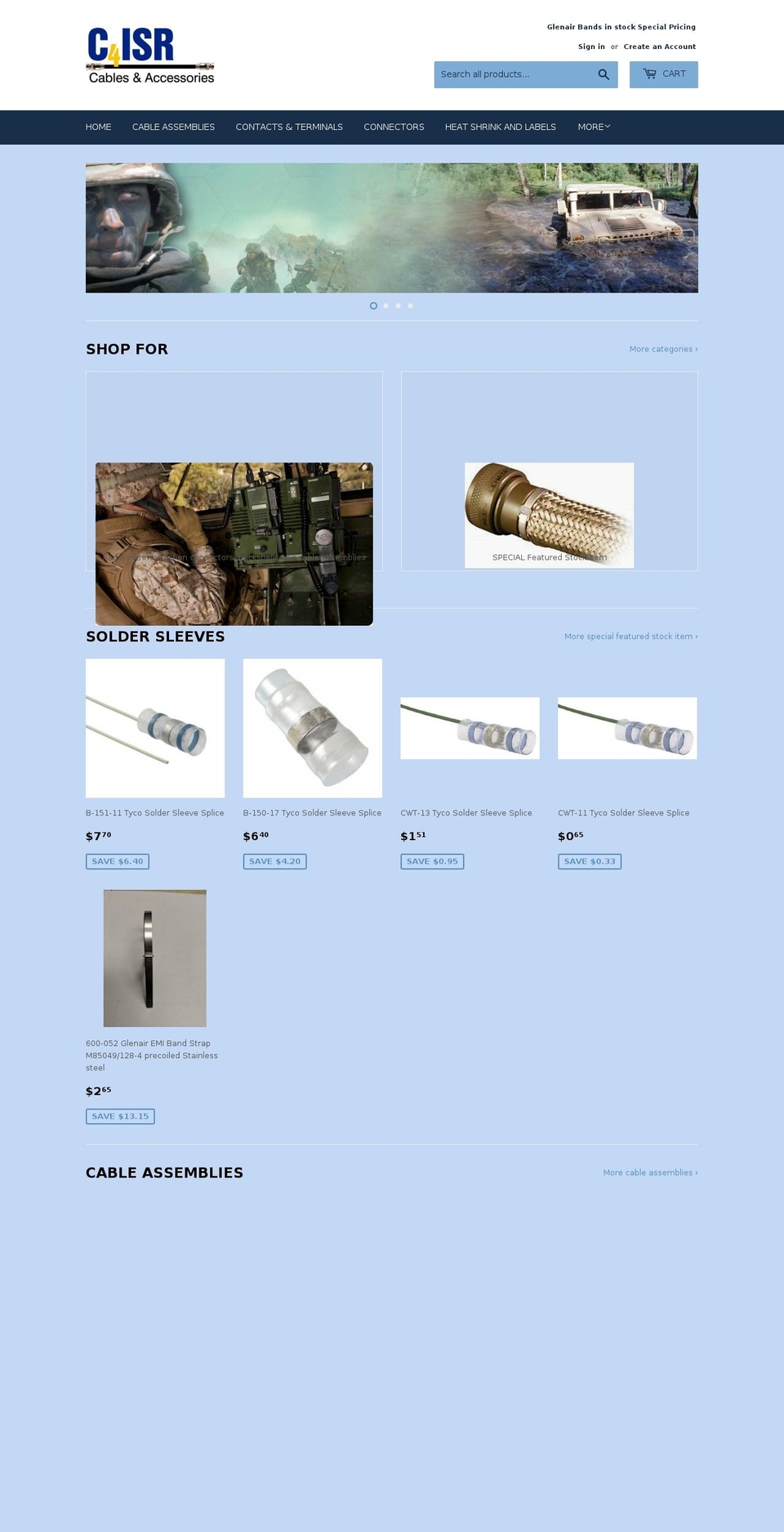 c4isrcables.com — Shopify storefront screenshot