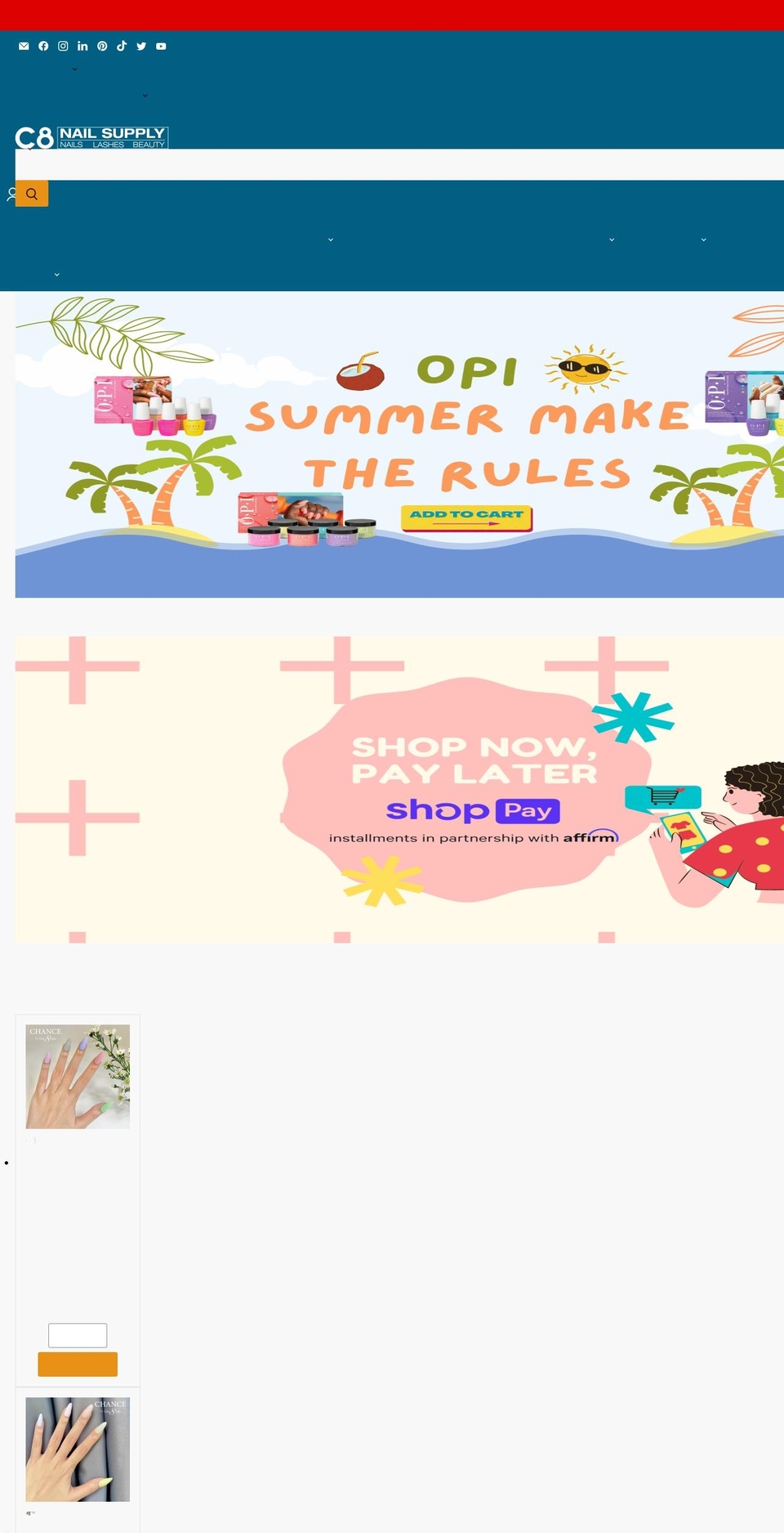 c8nailsupply.com shopify website screenshot