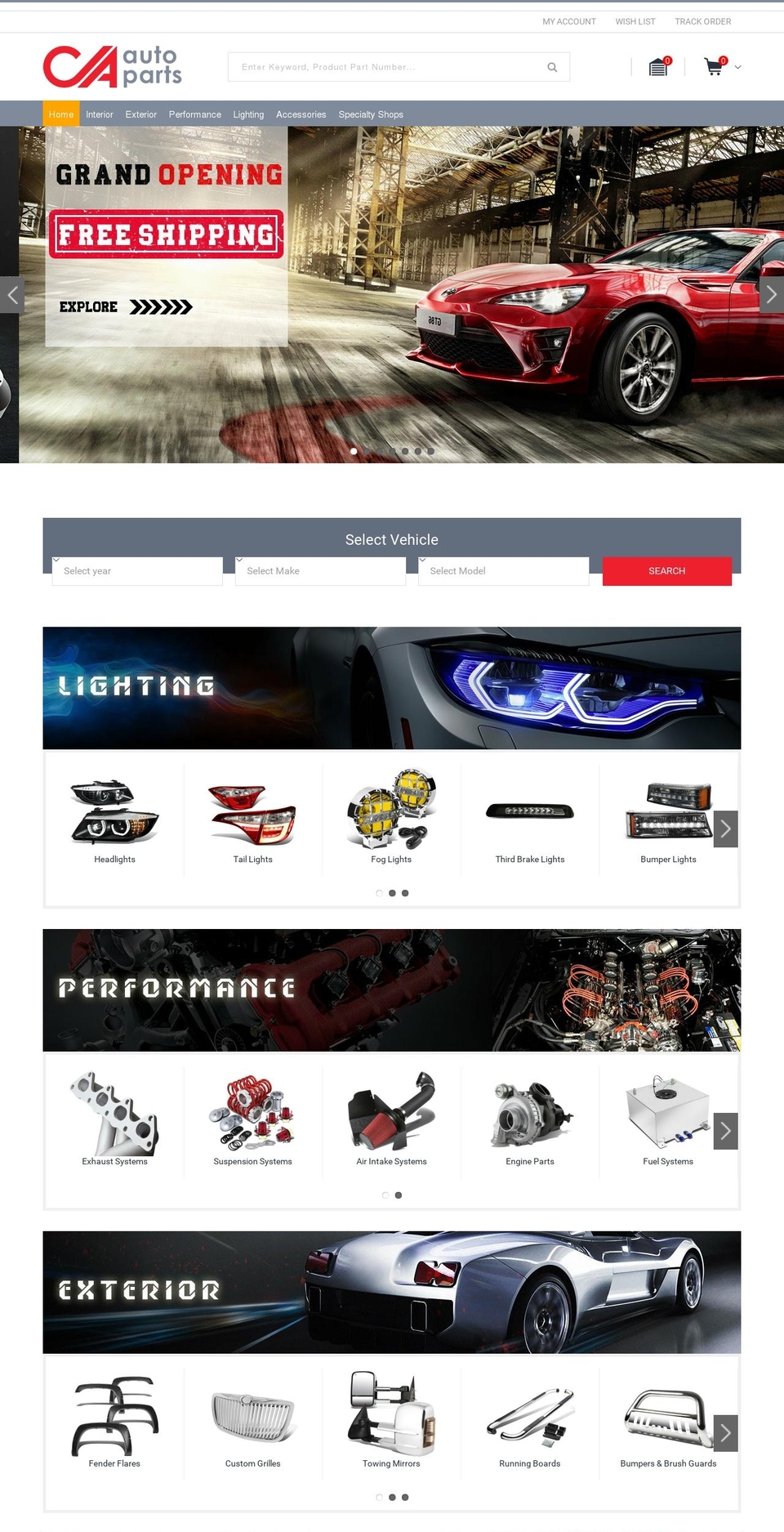caautoparts.com — Shopify storefront screenshot