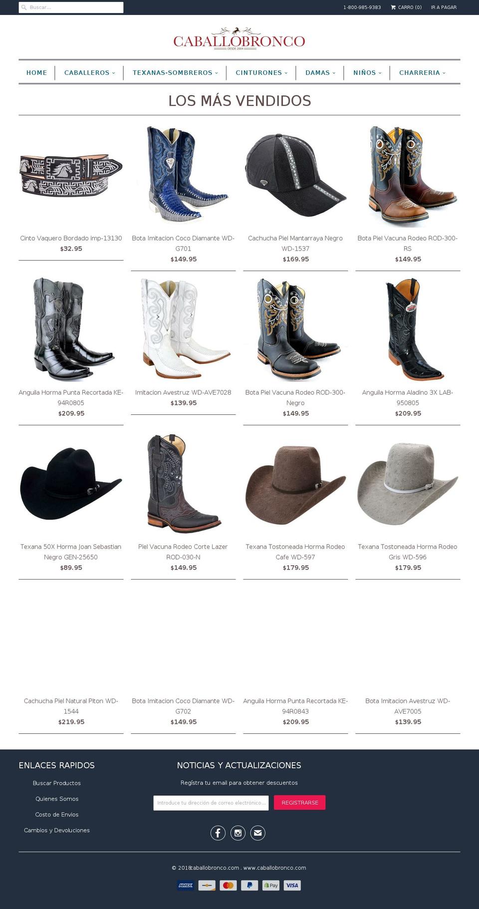 caballobronco.com shopify website screenshot