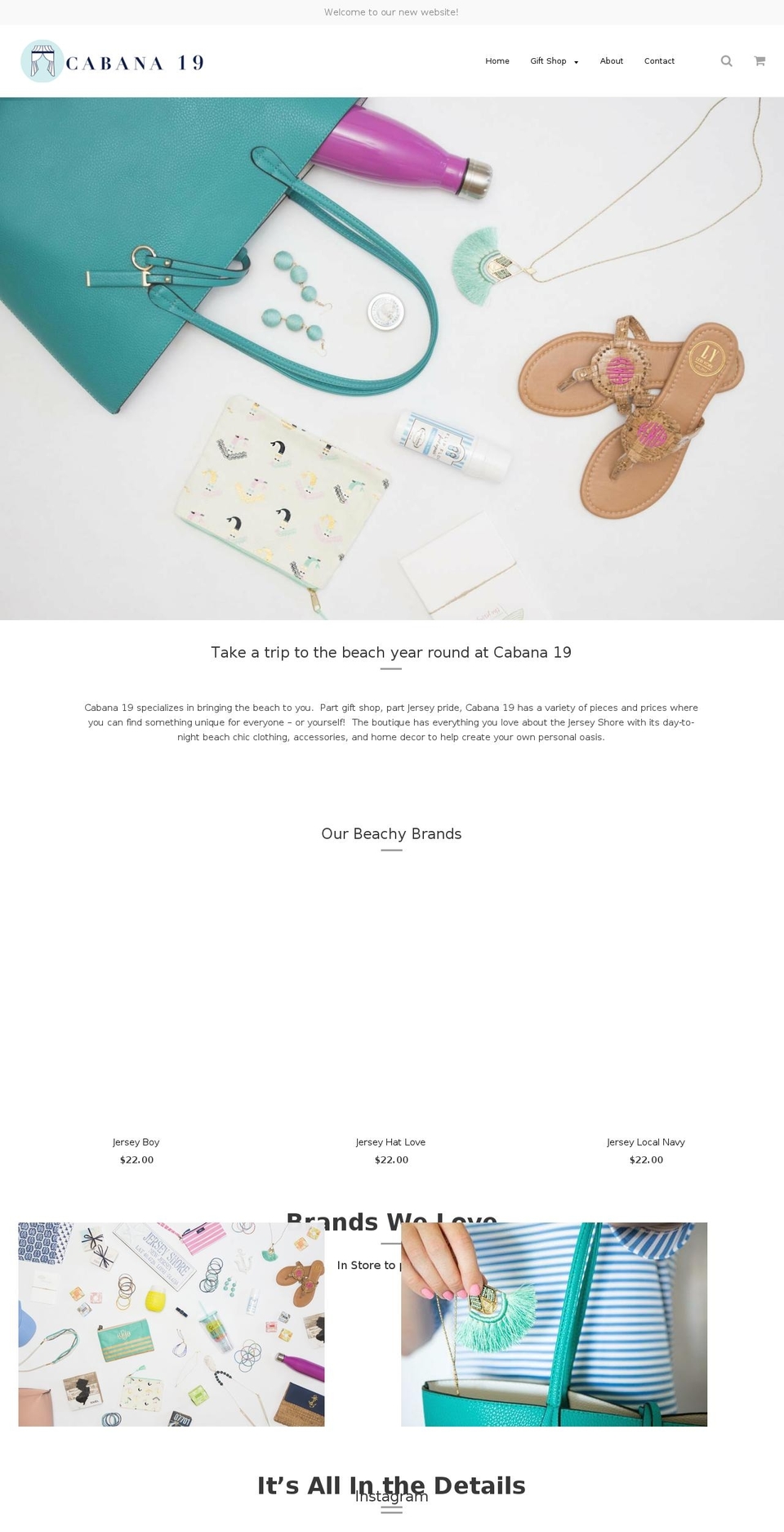 cabana19redbank.com shopify website screenshot