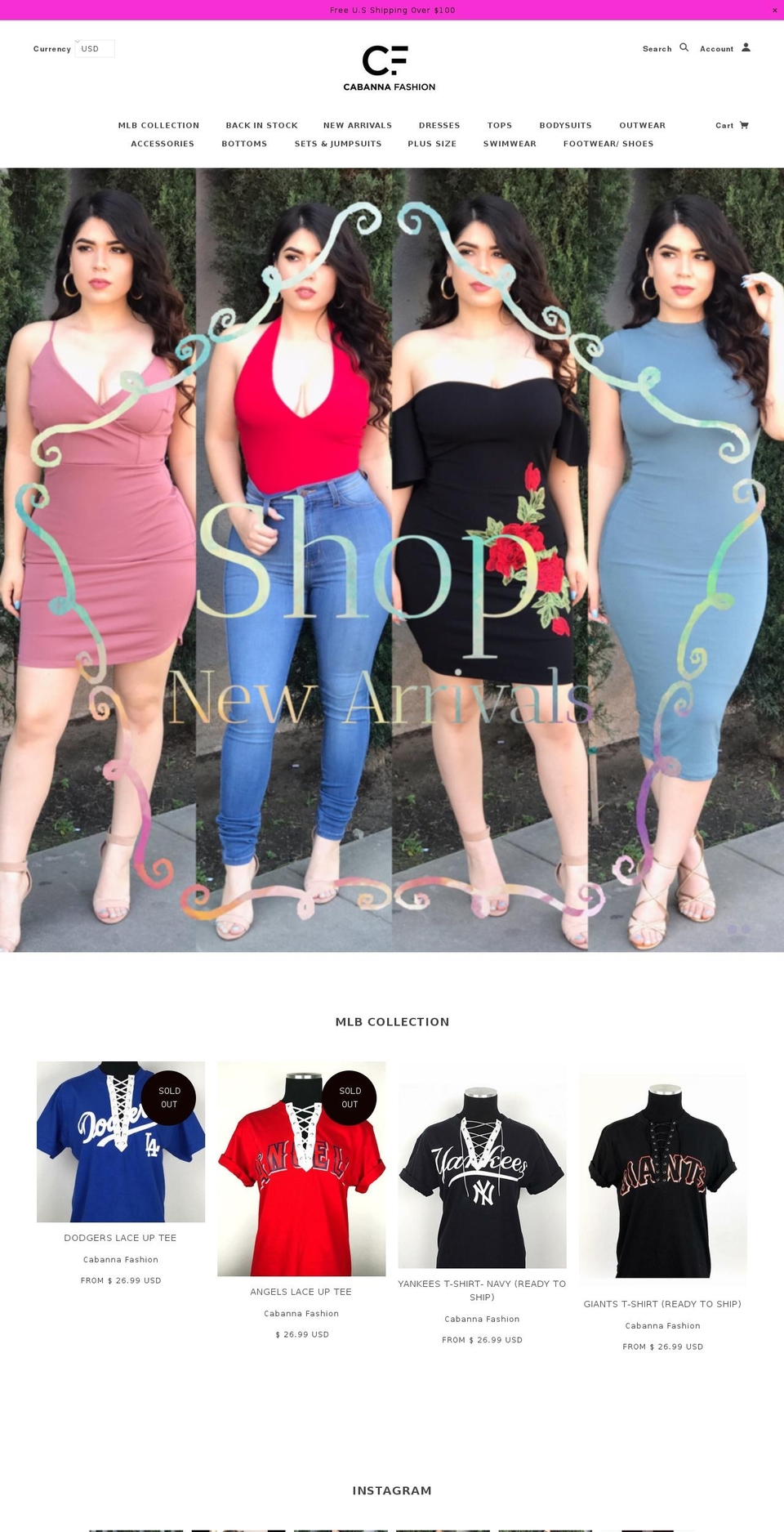 cabannafashion.com shopify website screenshot