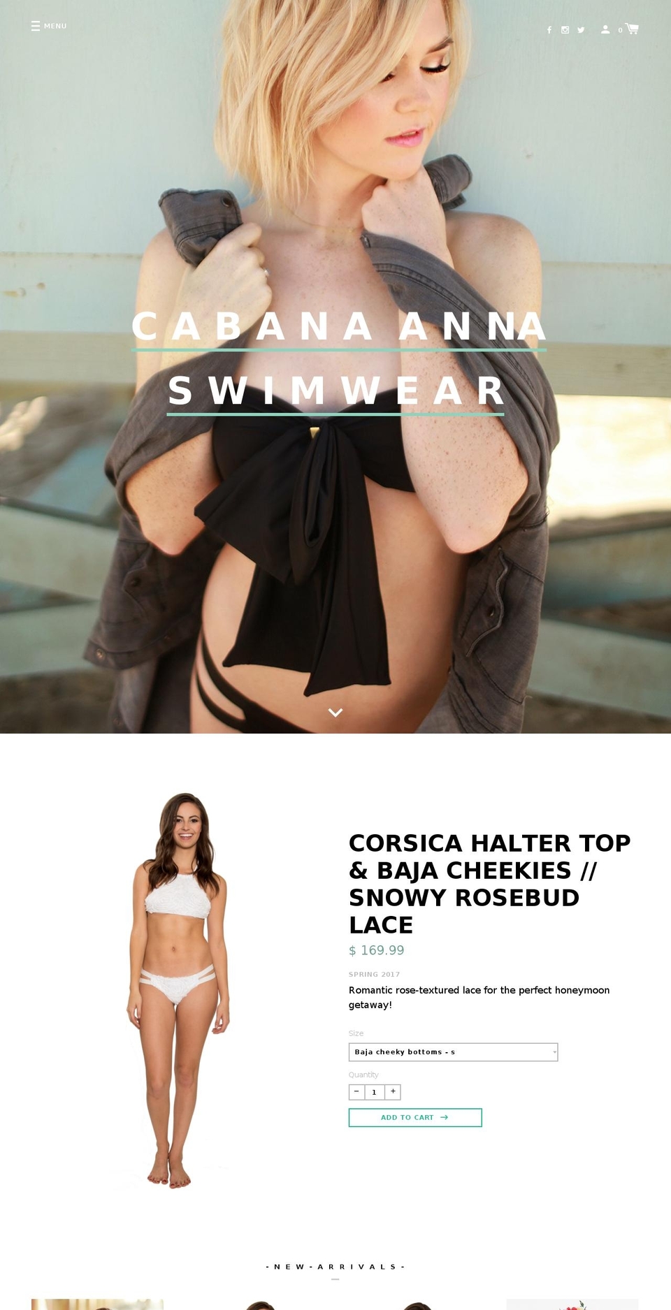Label Shopify theme site example cabannaswimwear.com