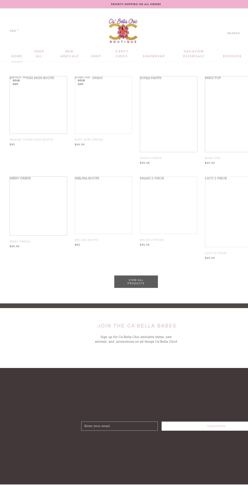 cabellachicboutique.com shopify website screenshot