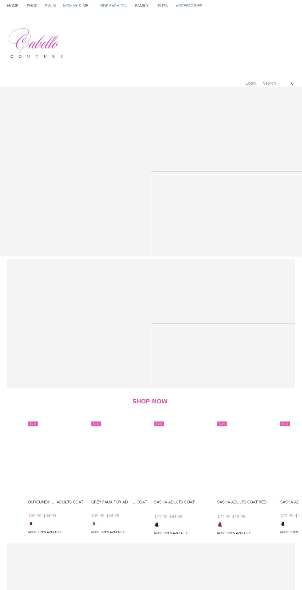 cabellocouture.com shopify website screenshot
