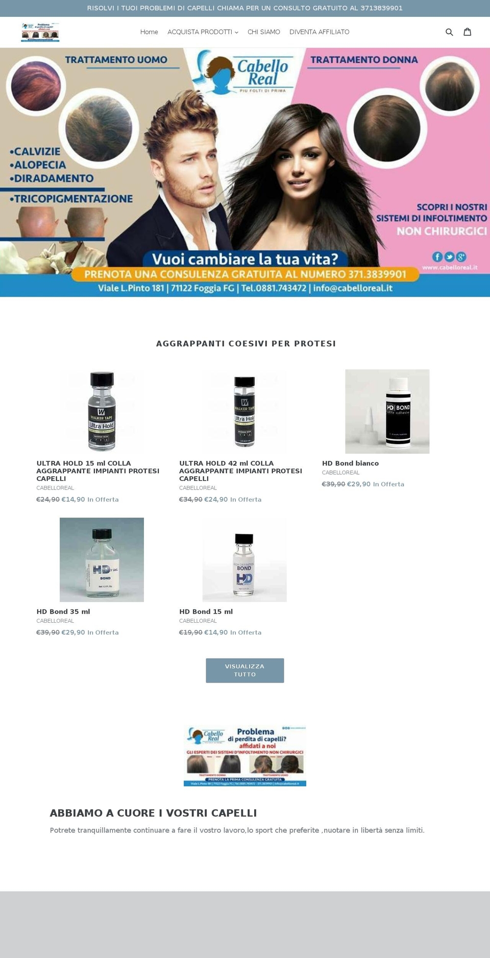 cabelloreal.com — Shopify storefront screenshot
