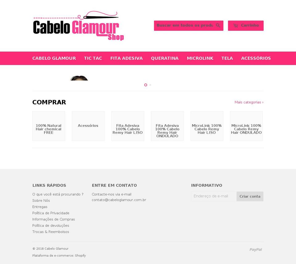 cabeloglamour.com — Shopify storefront screenshot
