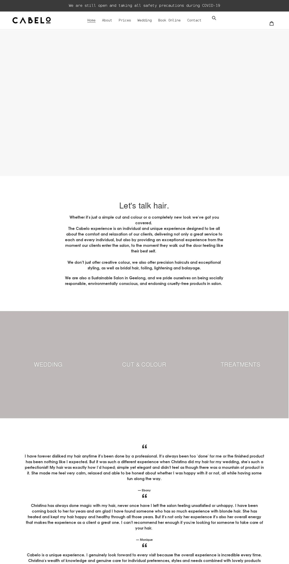 cabelohair.com.au shopify website screenshot