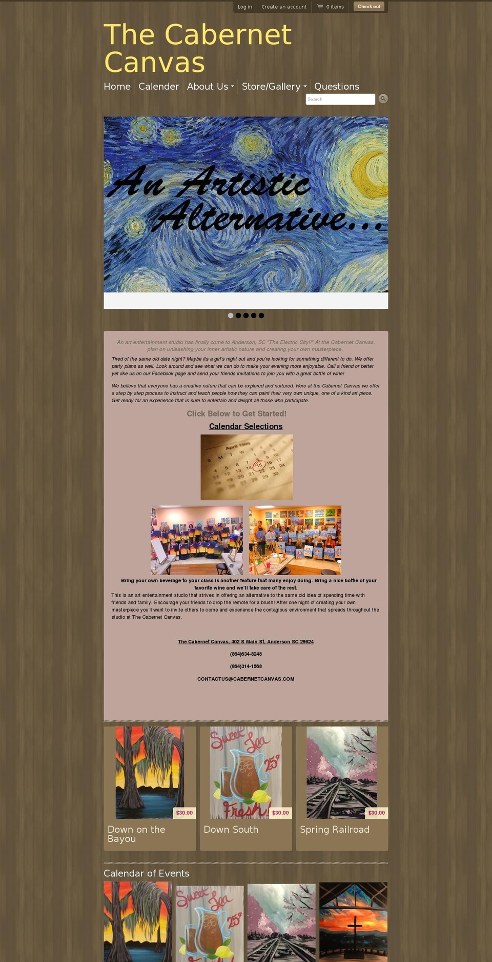 cabernetcanvas.com shopify website screenshot