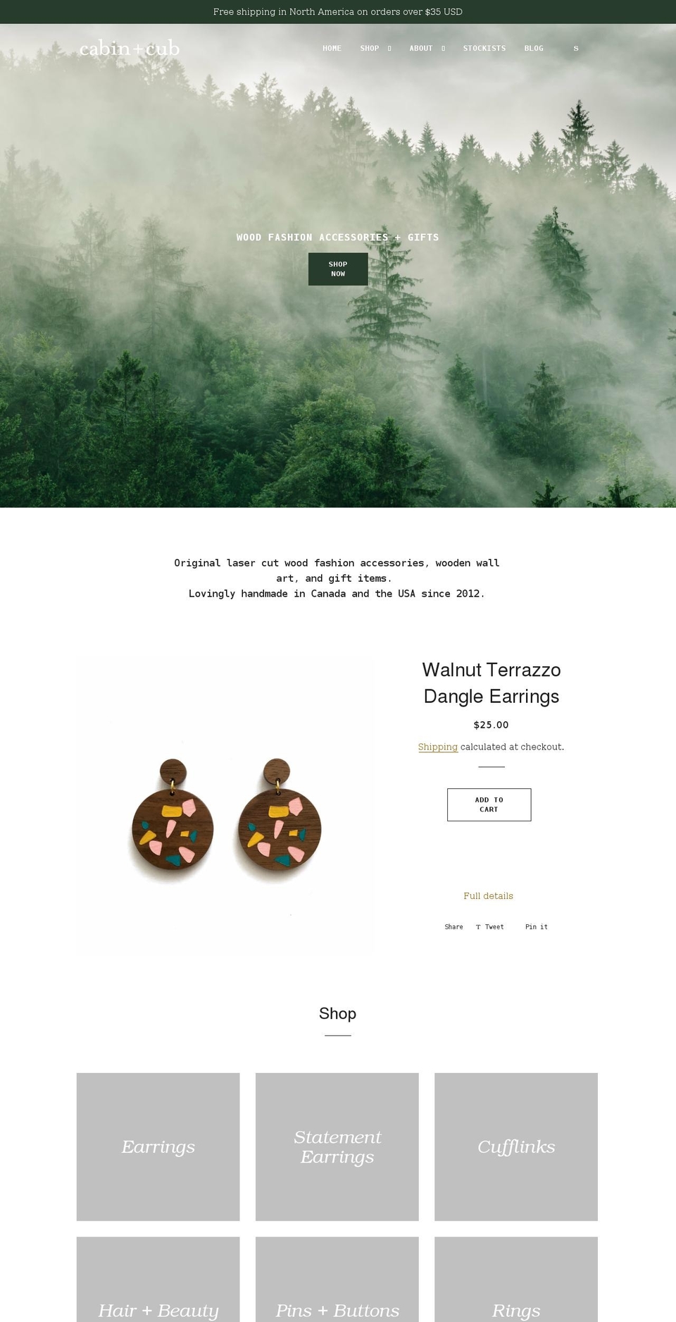 cabinandcubshop.com shopify website screenshot
