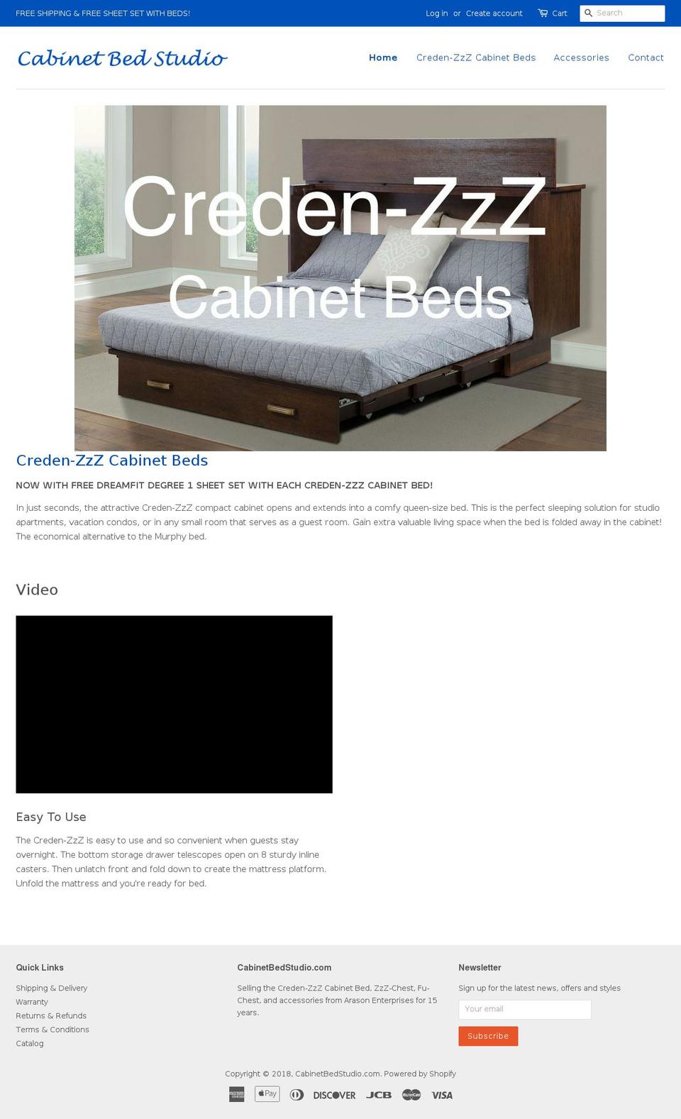 cabinetbedstudio.com — Shopify storefront screenshot