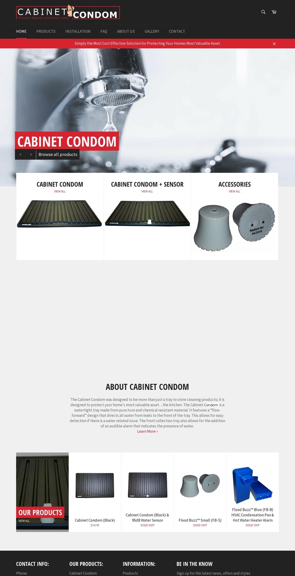 cabinetcondom.com shopify website screenshot
