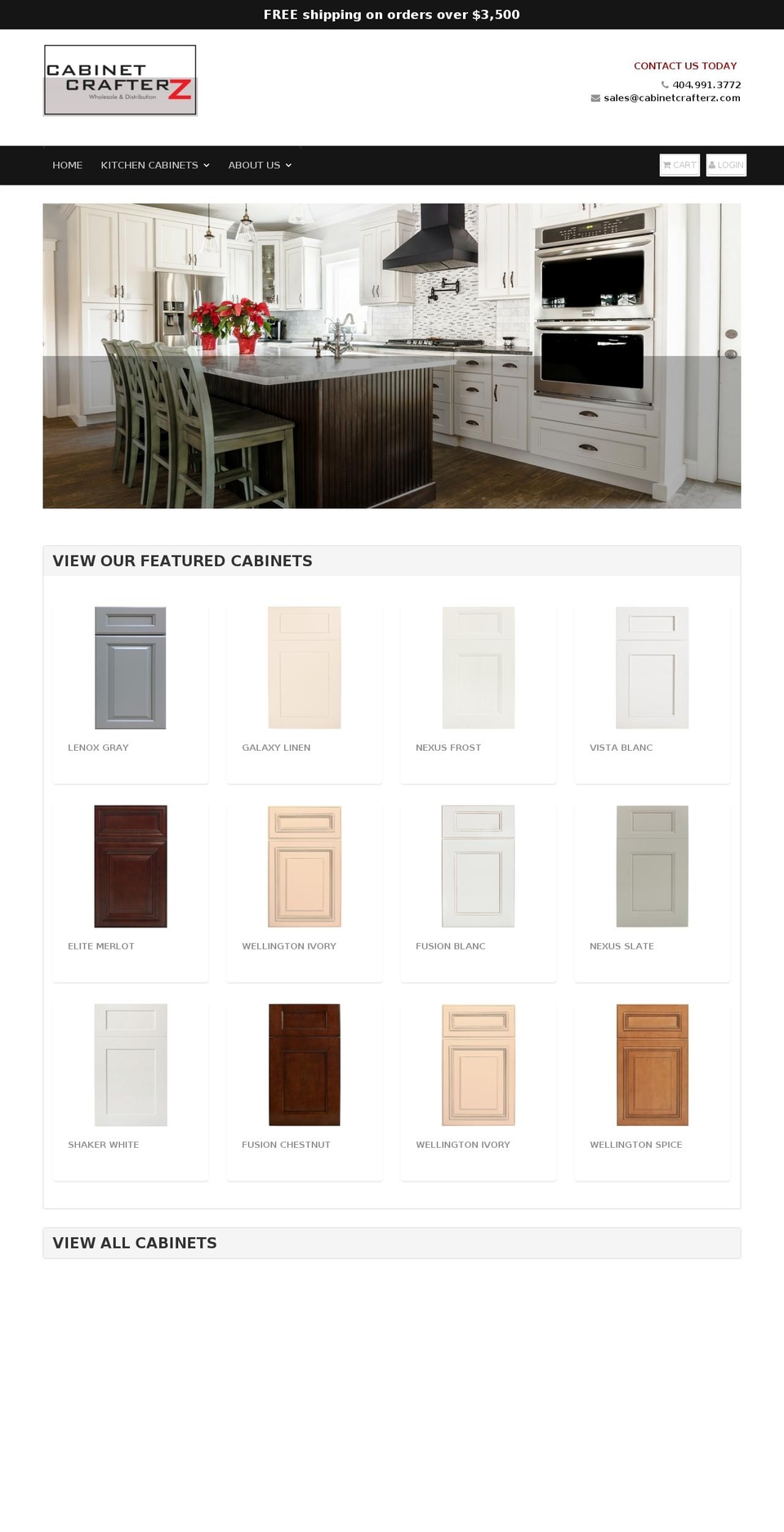 cabinetcrafterz.com shopify website screenshot