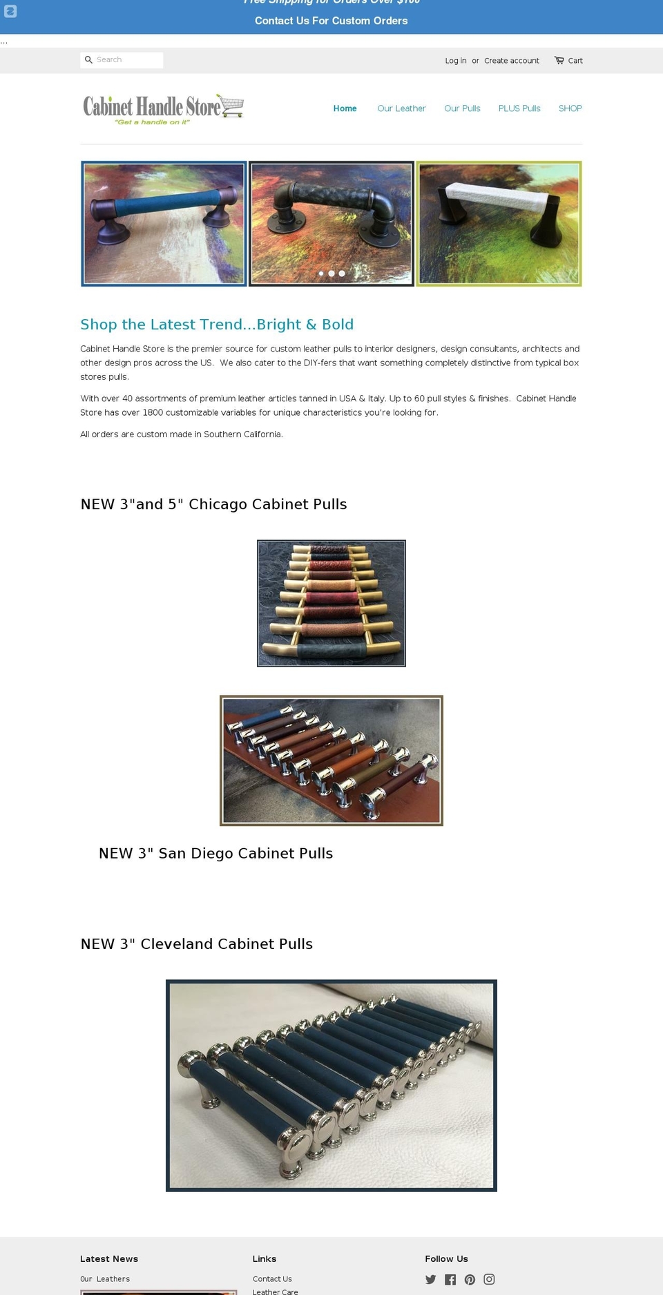 cabinethandlestore.com shopify website screenshot