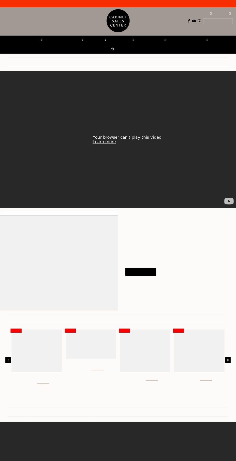 cabinetsalescenter.com — Shopify storefront screenshot