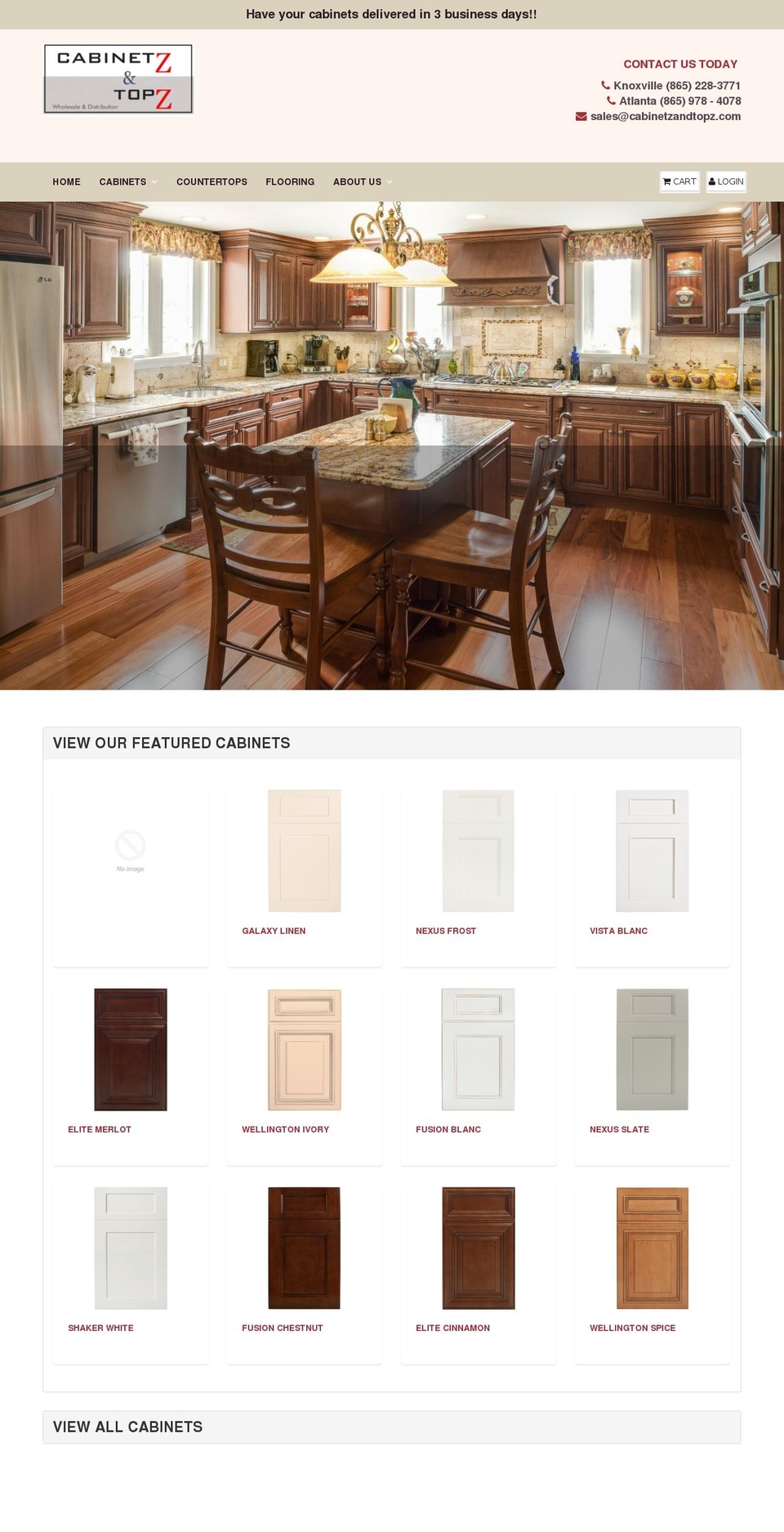 cabinetzandtopz.com — Shopify storefront screenshot