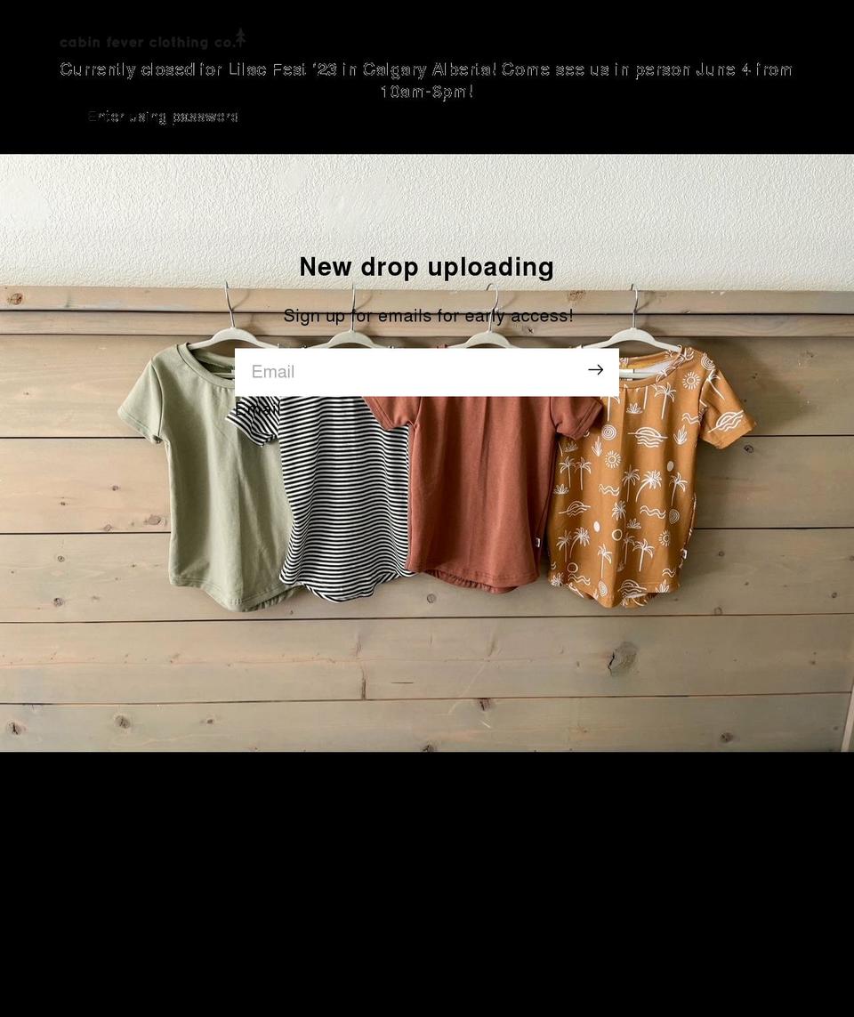 cabinfeverclothing.com shopify website screenshot