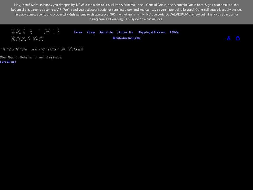 cabinfeversoapco.com shopify website screenshot