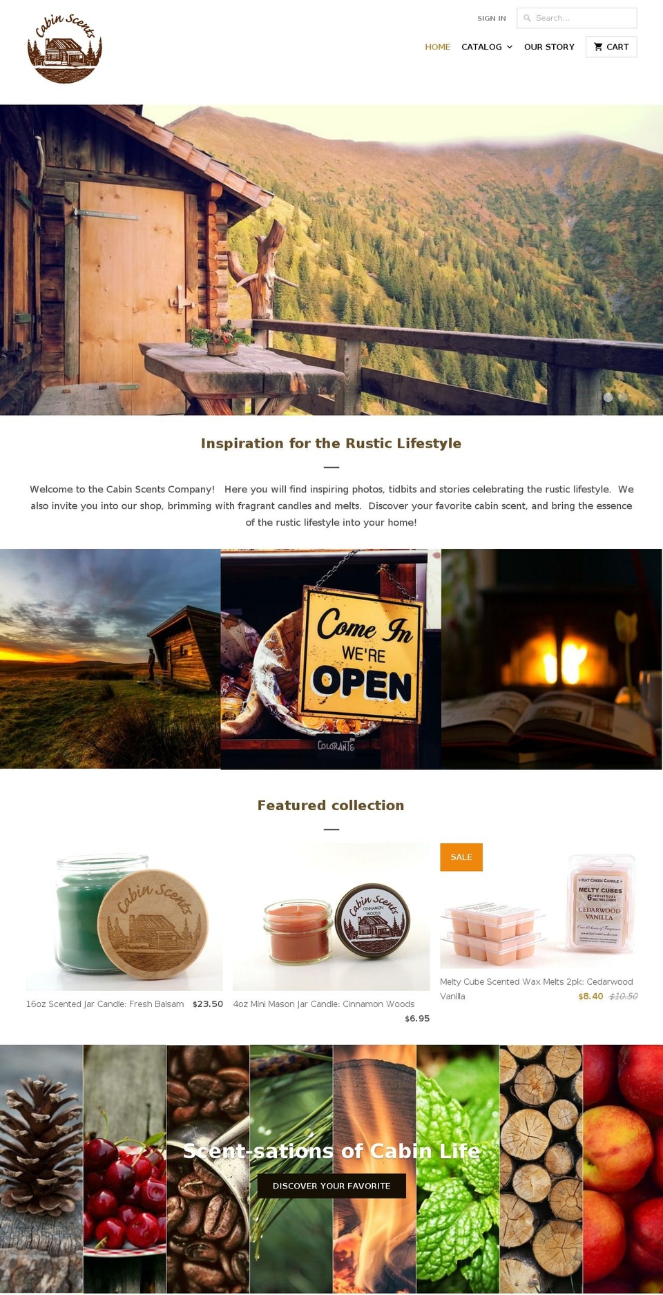 cabinscents.com — Shopify storefront screenshot