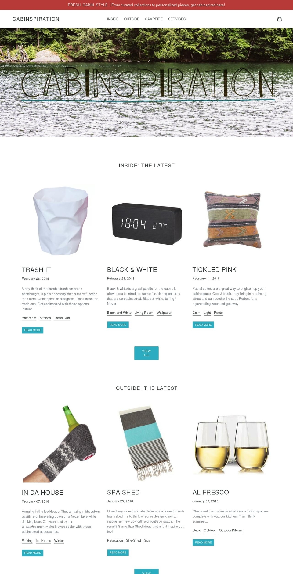 cabinspiration.com — Shopify storefront screenshot