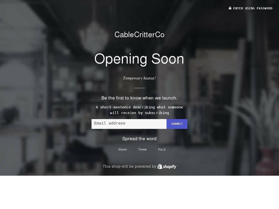 cablecritterco.com shopify website screenshot