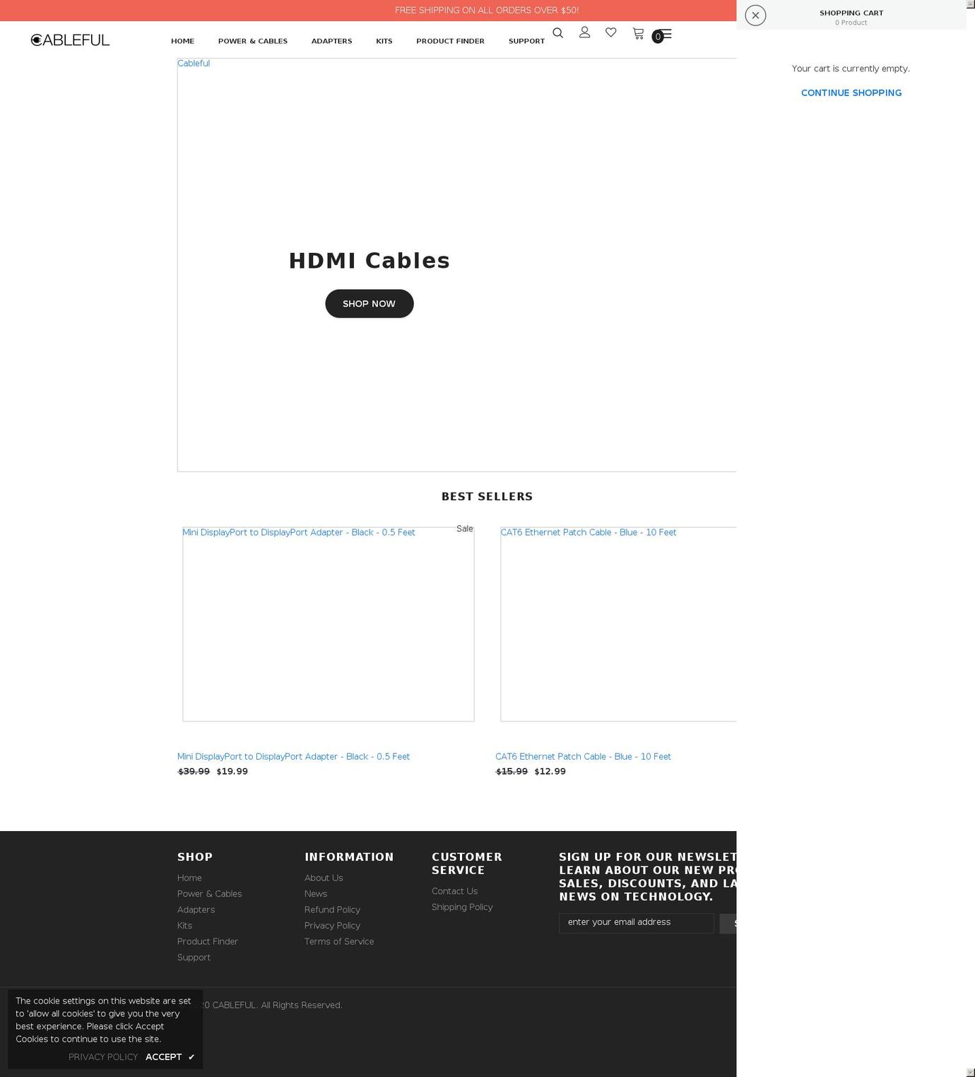 cableful.com shopify website screenshot