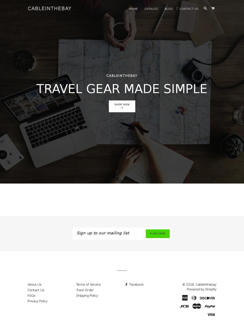 cableinthebay.com shopify website screenshot