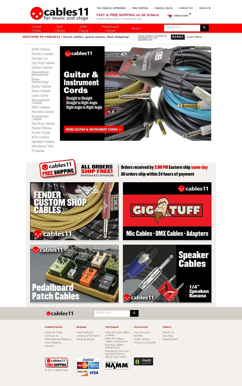 1-2- 2018 cable-11-theme Shopify theme site example cableseleven.com
