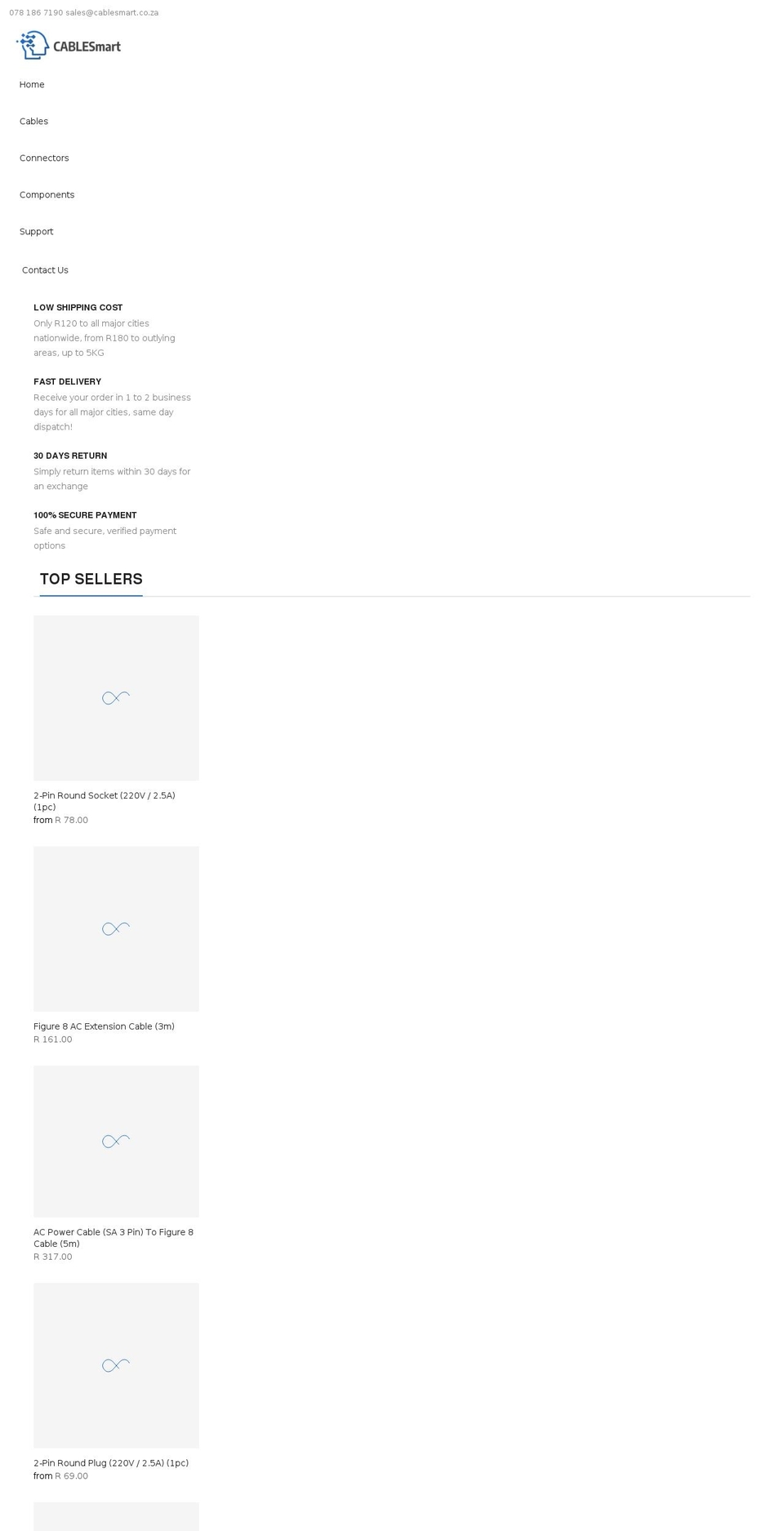 cablesmart.co.za shopify website screenshot