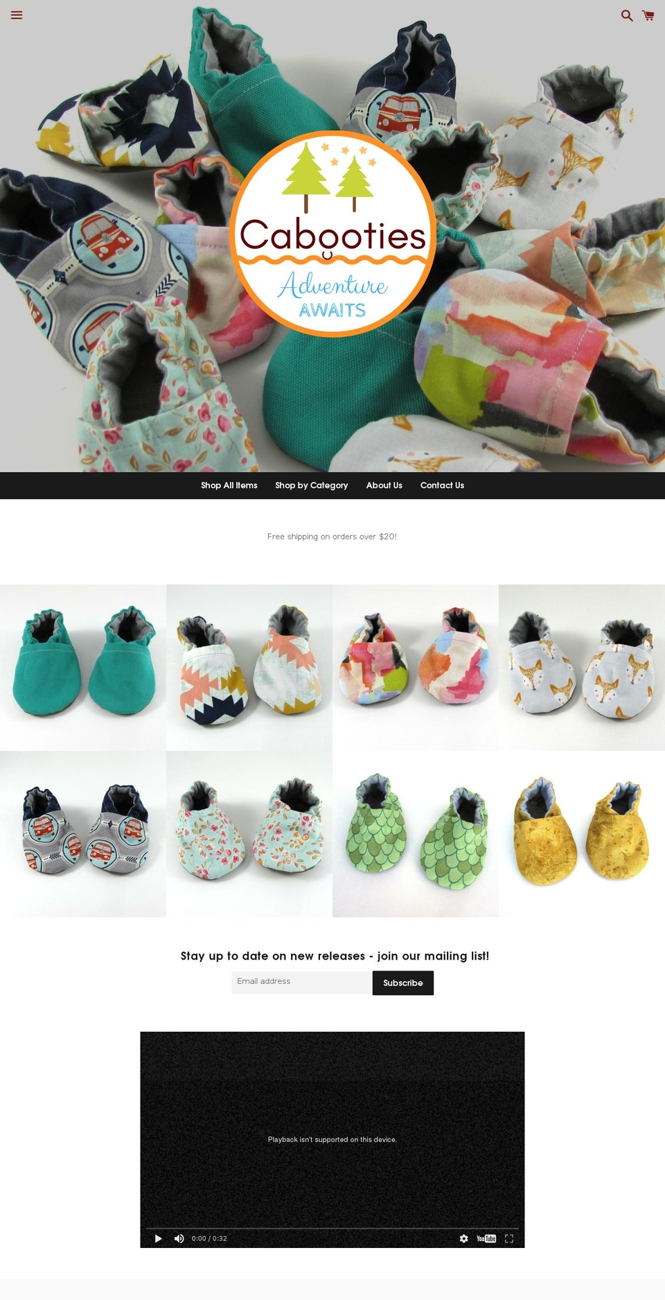 cabooties.com shopify website screenshot