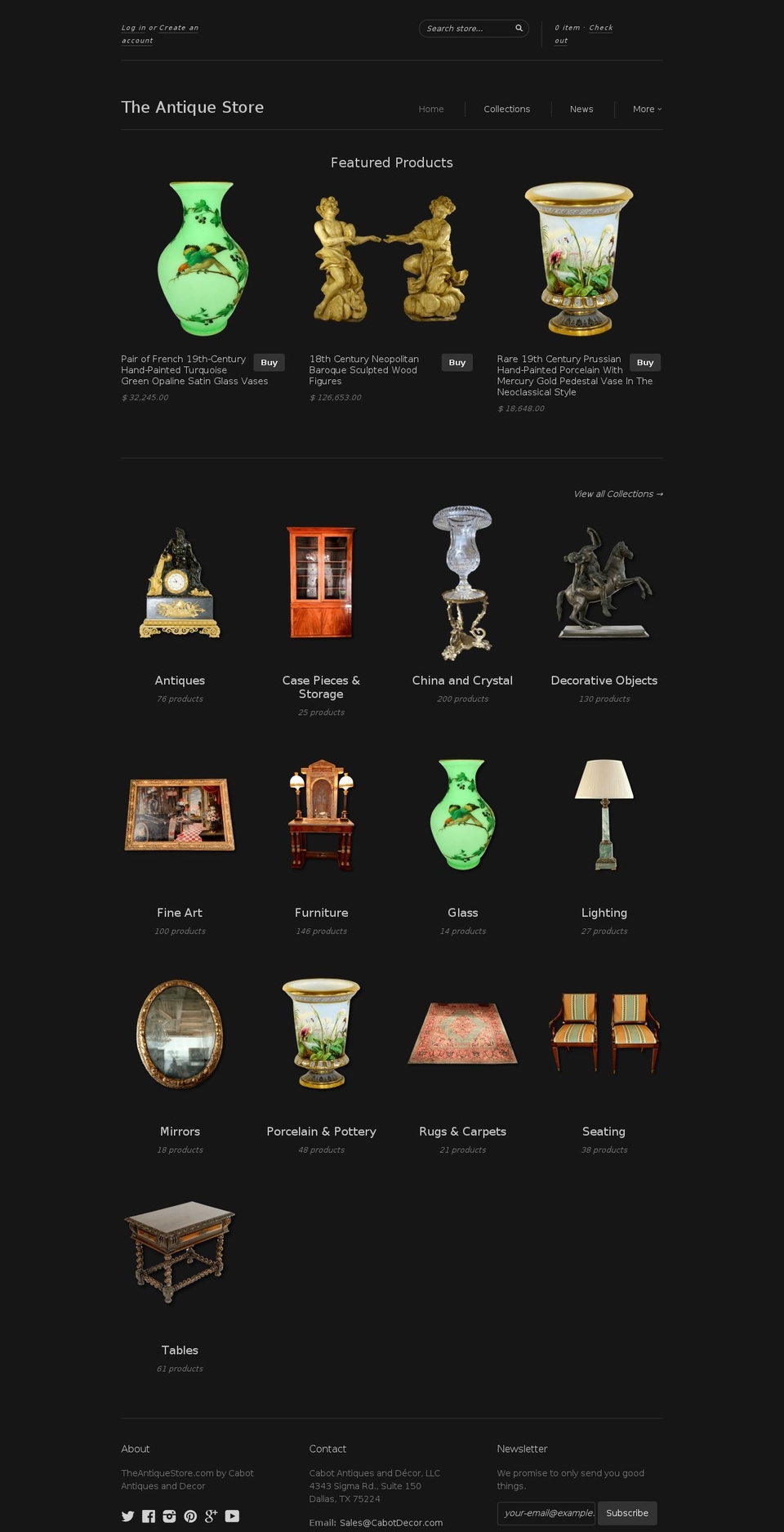 cabotdecor.com — Shopify storefront screenshot