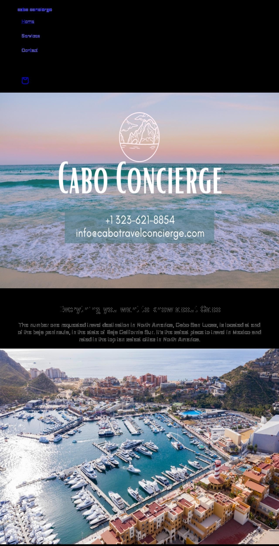 cabotravelconcierge.com shopify website screenshot